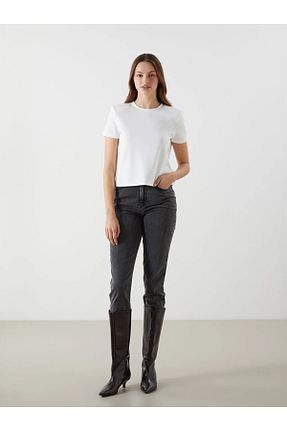 تیشرت نباتی زنانه یقه دوچرخه LC Waikiki - کد 927933379