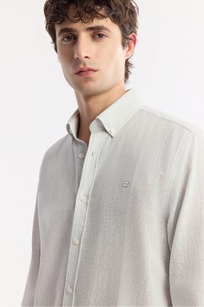 پیراهن طوسی مردانه رگولار Avva - کد 904403938