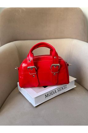 کیف دوشی قرمز زنانه چرم مصنوعی Moda Sekiz - کد 927940707