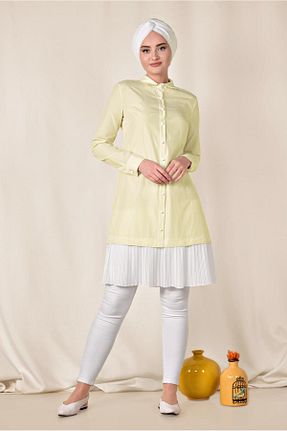 تونیک حجاب زرد زنانه پنبه ای Alvina - کد 874938851
