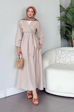 ست بالاتنه و پائین تنه حجاب بژ زنانه رگولار Şulemoda Giyim - کد 927950666