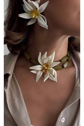 گردنبند جواهر خاکی زنانه Dionme - کد 927909611