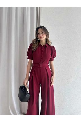 سرهمی زرشکی زنانه آستین کوتاه MODA DURAĞI - کد 927957776