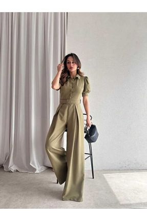 سرهمی خاکی زنانه آستین کوتاه MODA DURAĞI - کد 927957770