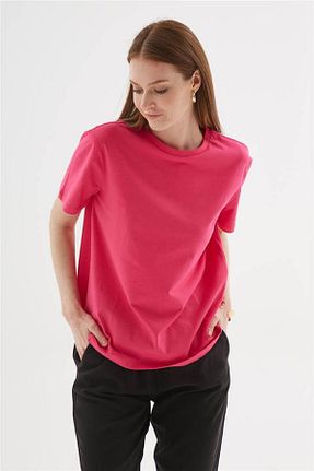 تیشرت صورتی زنانه رگولار Fashion Friends - کد 927957973