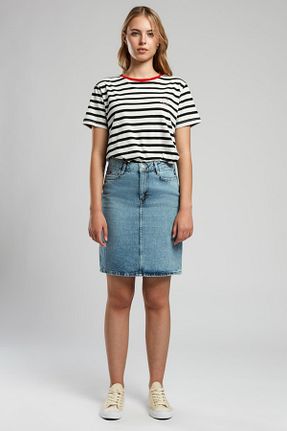 دامن سرمه ای زنانه جین Lee Cooper - کد 927975965
