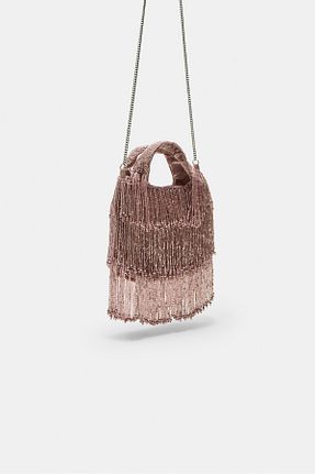 کیف دوشی صورتی زنانه پلی استر Stradivarius - کد 927970619