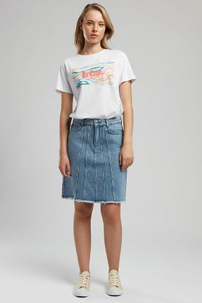 دامن سرمه ای زنانه جین Lee Cooper - کد 927975806