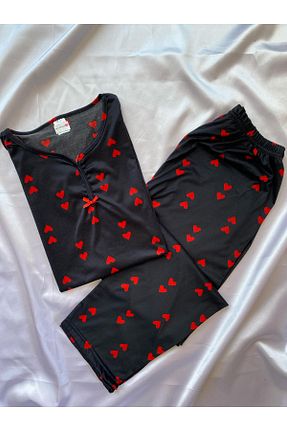 ست لباس راحتی مشکی زنانه Kalp DCY DREAM - کد 927975290