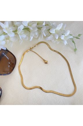 گردنبند استیل ( فولاد ) طلائی زنانه استیل (فولاد) Kyver - کد 751020473