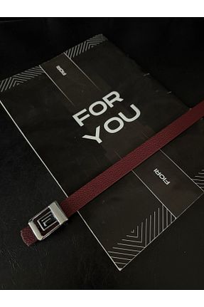 کمربند زرشکی زنانه چرم مصنوعی Fiori - کد 927969790