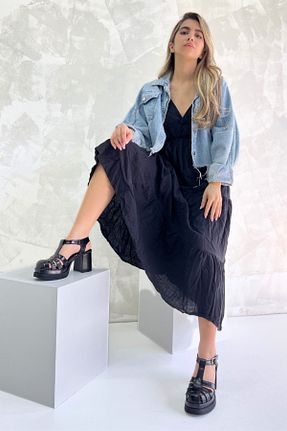 صندل مشکی زنانه پاشنه ضخیم inizio - کد 925239498
