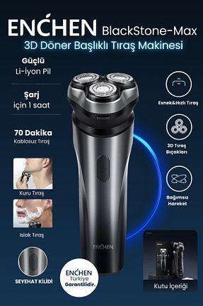 ماشین اصلاح صورت مشکی Şarjlı Enchen - کد 927975652