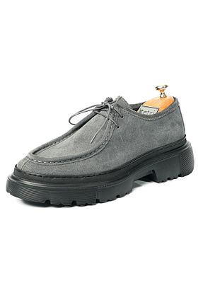 کفش کژوال طوسی مردانه چرم خالص Tetri - کد 843236748