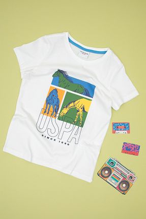 تیشرت سفید بچه گانه رگولار U.S. Polo Assn. - کد 927978258