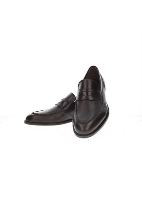 کفش کلاسیک قهوه ای مردانه چرم خالص GROZ STORE - کد 928143541