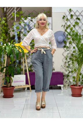 شلوارک و برمودا طوسی زنانه فاق بلند Punta Otantik - کد 928006381