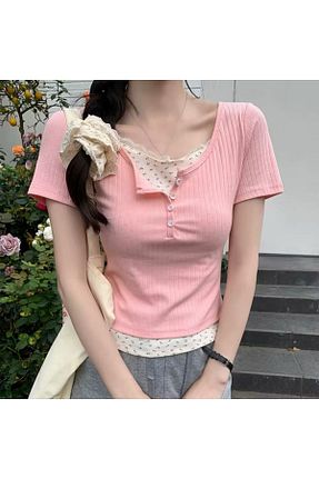 بادی صورتی زنانه یقه هفت Karakedi - کد 928004946