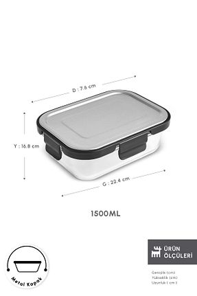 ظرف نگهداری طوسی شیشه Karaca - کد 874949016