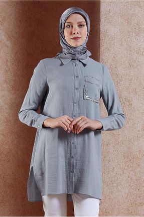 روسری طوسی ساتن Alvina - کد 852927096