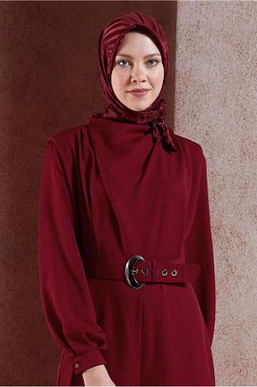 روسری زرشکی پلی استر Alvina - کد 855461561