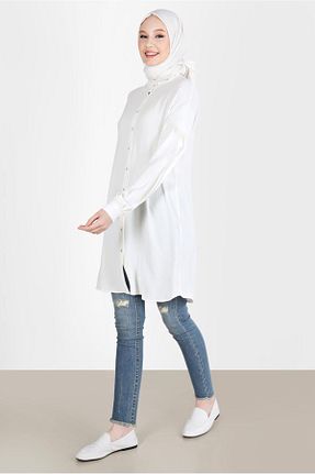 تونیک حجاب سفید زنانه پلی استر Alvina - کد 804944793
