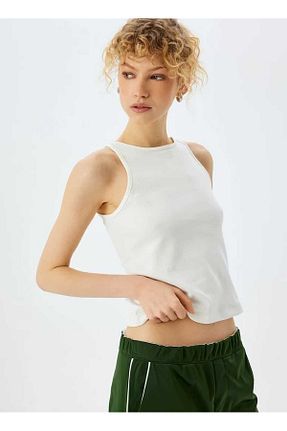 تیشرت نباتی زنانه یقه هالتر Koton - کد 926545342