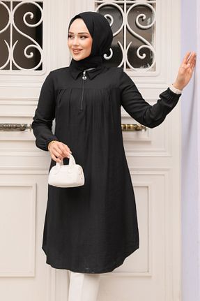 تونیک حجاب مشکی زنانه پنبه ای Neva Style - کد 926555614
