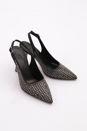 کفش پاشنه بلند کلاسیک مشکی زنانه نقره Dgn - کد 926563322