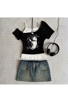 تیشرت مشکی زنانه کراپ DEEFWEAR - کد 926569272