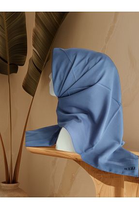 روسری آبی پنبه پلی استر Aker - کد 855471903