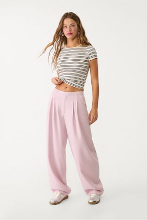 شلوار صورتی زنانه پلی استر Stradivarius - کد 899330216