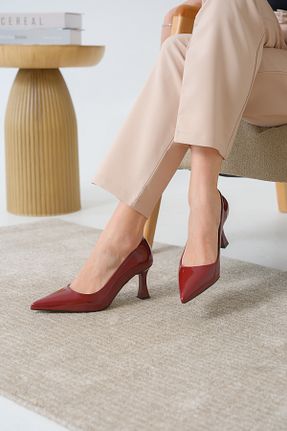 کفش پاشنه بلند کلاسیک زرشکی زنانه پارچه Daxtors - کد 926636701