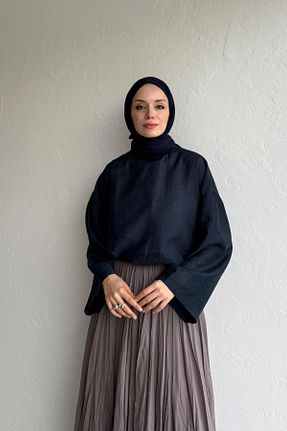 بلوز سرمه ای زنانه ساده Moca - کد 926700923