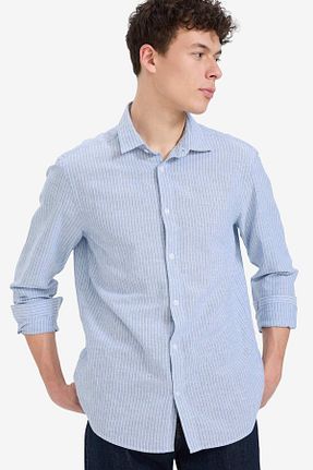 پیراهن آبی مردانه رگولار Defacto - کد 926632709