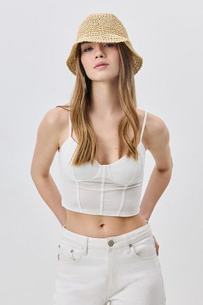 کلاه بژ زنانه حصیر C&CITY - کد 924462890