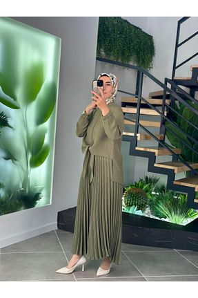 ست بالاتنه و پائین تنه خاکی زنانه رگولار Armine - کد 926643742