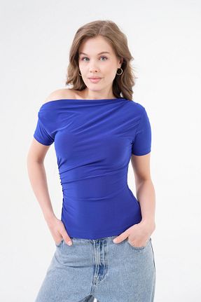 بلوز آبی زنانه ساده barış sülün lovebox - کد 925936577
