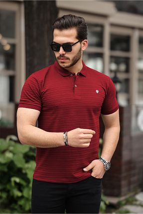 تیشرت زرشکی مردانه اسلیم فیت COMBİNE MİCHAİL - کد 926645383