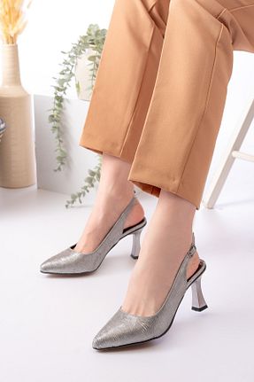کفش پاشنه بلند کلاسیک طوسی زنانه چرم مصنوعی Nubbock - کد 902253100