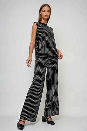 ست بالاتنه و پائین تنه مشکی زنانه بافتنی VAGGON - کد 926680095