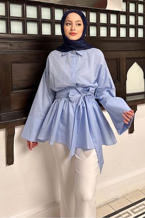 پیراهن حجاب آبی زنانه رگولار Ovn. - کد 926681020