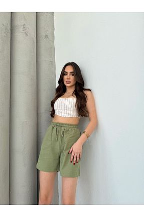 شلوارک و برمودا سبز زنانه فاق بلند Ozy Fashion - کد 926701830