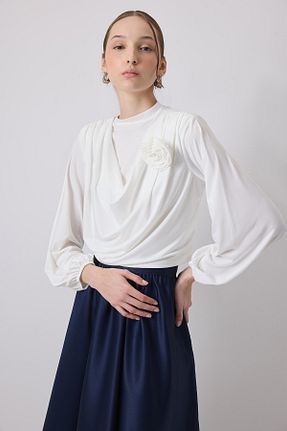 بلوز حجاب سفید زنانه ویسکون Touche Prive - کد 926727345