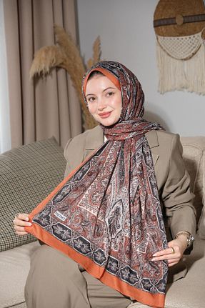 شال نارنجی زنانه پنبه ای Baştacı - کد 865511048