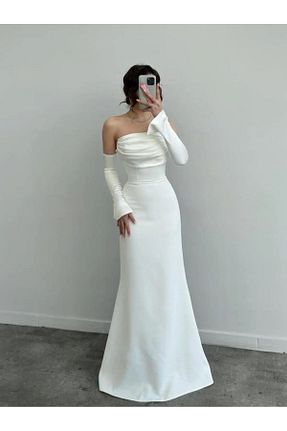 لباس مجلسی و فارغ التحصیلی سفید زنانه ساتن Zoe Zoe - کد 924064284