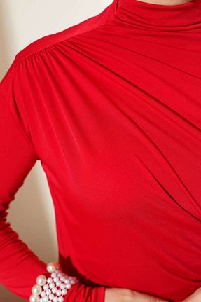 بادی قرمز زنانه یقه ماهیگیر ELFİDA - کد 926817719