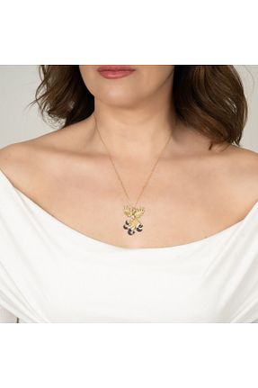 گردنبند نقره سرمه ای زنانه 925 عیار ka ra - کد 850860804