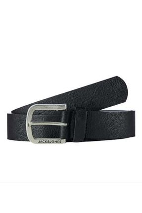 کمربند مشکی مردانه چرم خالص Jack & Jones - کد 891801925