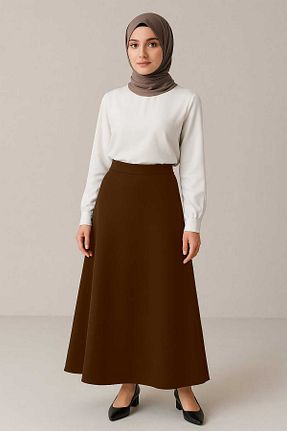دامن حجاب قهوه ای زنانه Çan markatrend - کد 926824333